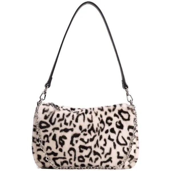 Xiuya уникальная женская сумка на плечо 2021 осень зима леопардовая меховая сумка Корея сумка дизайнерские кошельки и сумки роскошная сумка