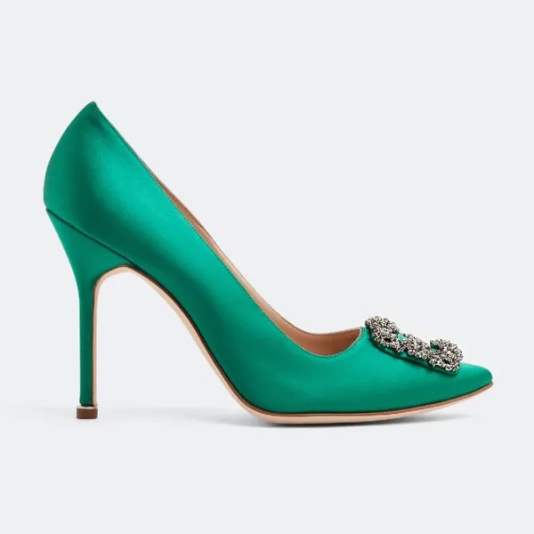 Туфли Manolo Blahnik Hangisi, зеленый