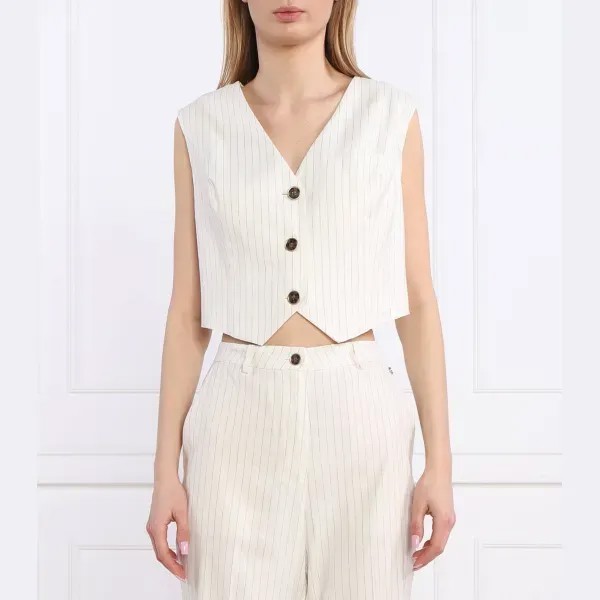 Укороченный льняной жилет Dina стандартного кроя Guess, бежевый