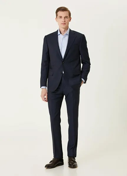 Шерстяной костюм в клетку Corneliani, синий