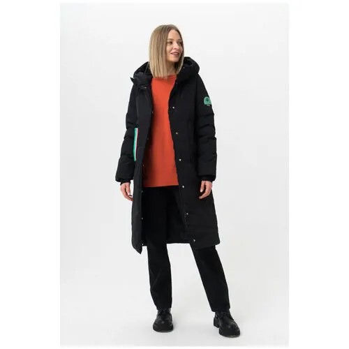 Удлиненная куртка с капюшоном Ennergiia En_W61452 Черный 46