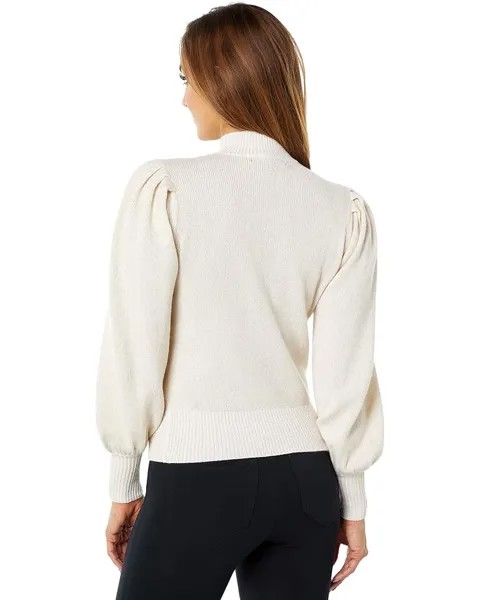 Свитер BCBGMAXAZRIA Metallic Volume Sleeve Sweater, цвет Gardenia Combo