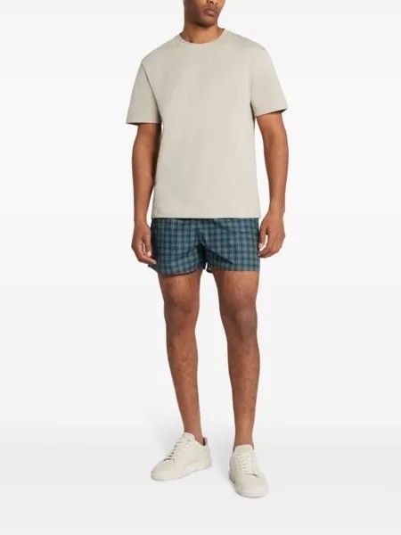 Клетчатые плавки-шорты с логотипом Lacoste, синий