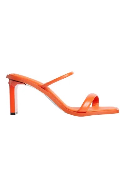 Кожаные сандалии типа тапочки Calvin Klein, оранжевый