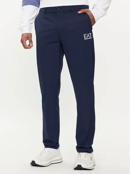 Тканевые брюки стандартного кроя Ea7 Emporio Armani, синий