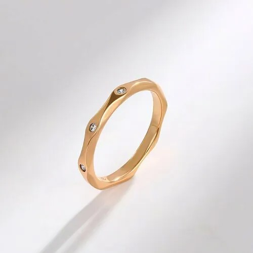 Кольцо XUPING JEWELRY, циркон, размер 18, золотой