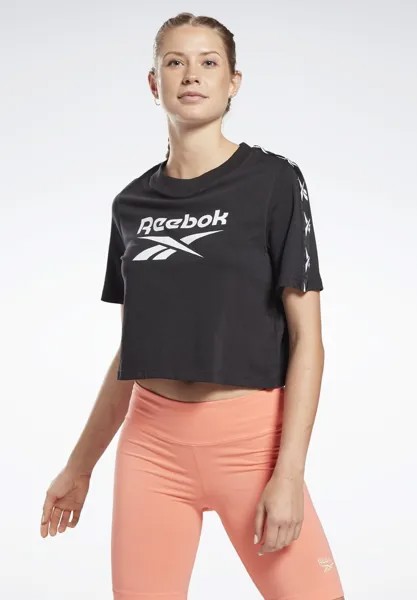 Футболка с принтом TAPE ESSENTIALS TRAINING SHORT SLEEVE Reebok, цвет black