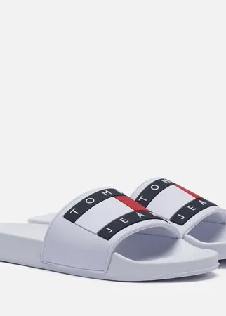 Женские сланцы Tommy Jeans Essential Logo Pool Slide, цвет белый, размер 40 EU