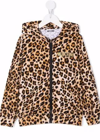 Moschino Kids худи с леопардовым принтом