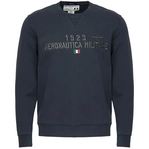 Джемпер Aeronautica Militare, длинный рукав, силуэт прямой, средней длины, размер 52, синий