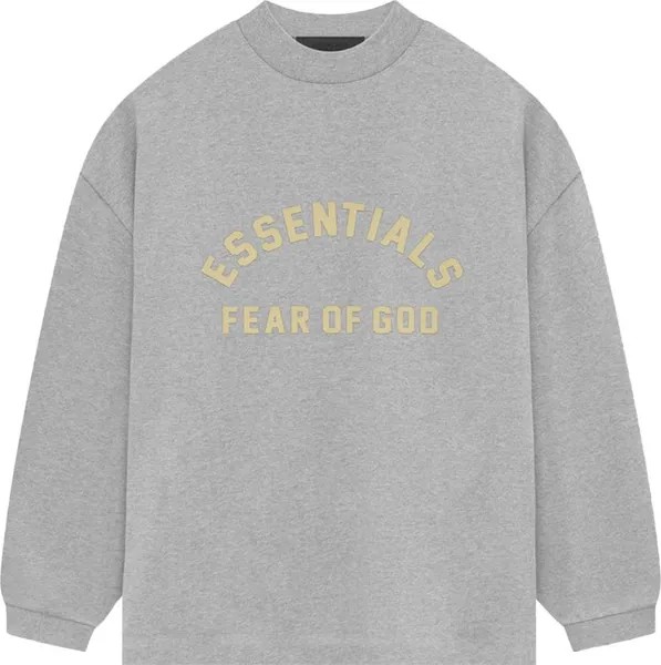 Футболка Fear of God Essentials Heavy Jersey Long-Sleeve  'Light Heather Grey', серый