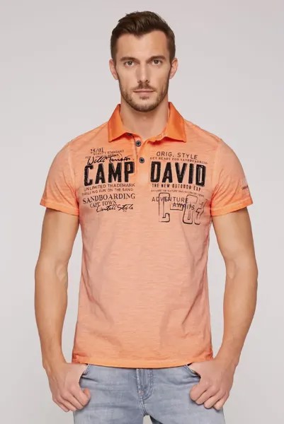 Рубашка-поло CAMP DAVID, хлопок, цвет Orange