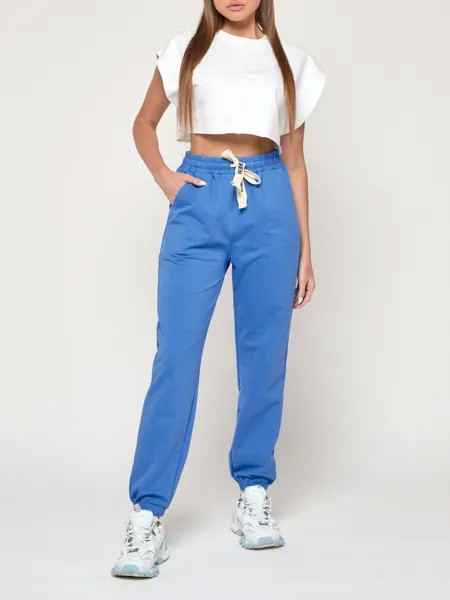 Спортивные брюки женские NoBrand AD316 синие 62 RU