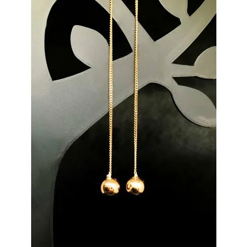 Серьги цепочки XUPING JEWELRY, размер/диаметр 75 мм, золотой