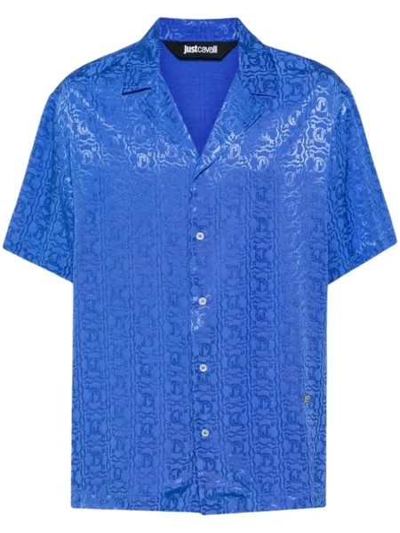 Just Cavalli рубашка с жаккардовым логотипом, синий