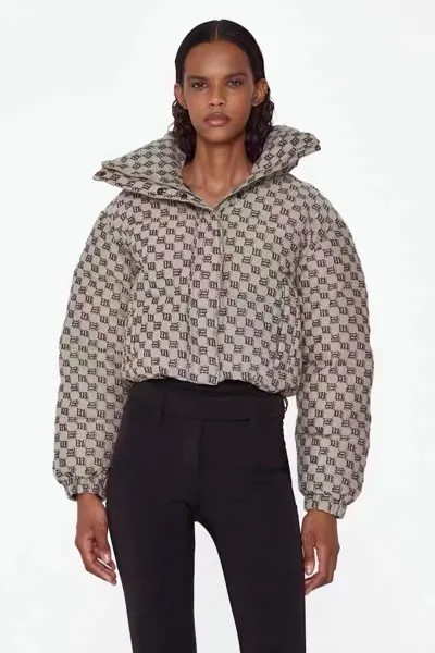 Пуховик uropean and n польский с принтом логотипа Monogram, хлопковая куртка, зимняя куртка, куртка, женская утепленная новая куртка