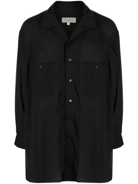 Yohji Yamamoto рубашка с заостренным воротником, черный