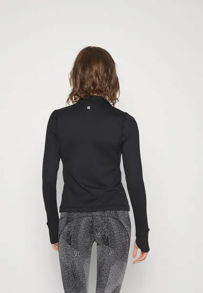 Топ с длинным рукавом Therma Running Half Zip Sweaty Betty, черный