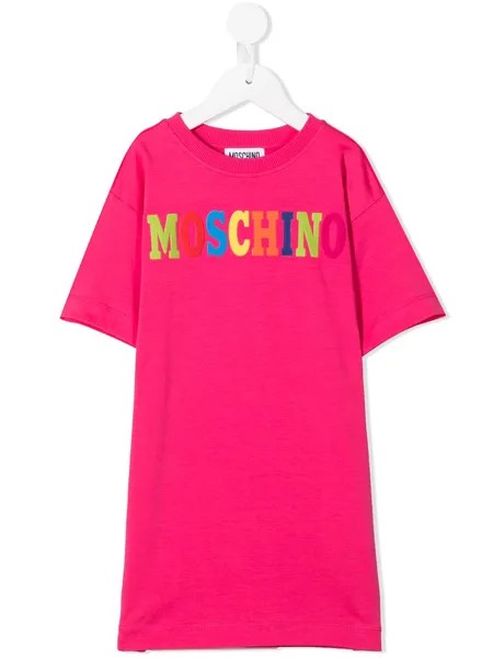 Moschino Kids logo-print T-shirt dress