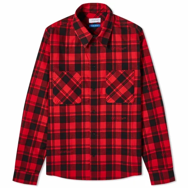 Рубашка Off-White Logo Check Flannel, черный