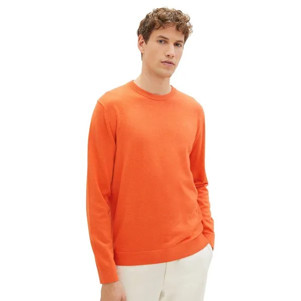 Свитер Tom Tailor 1039810 Basic Knit Crew Neck, оранжевый
