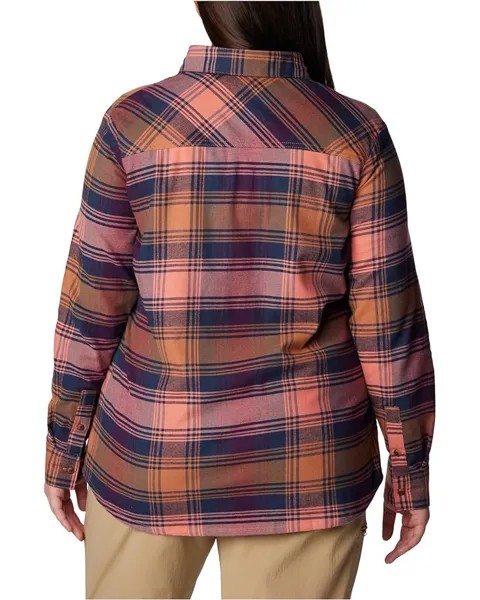 Рубашка Columbia Plus Size Calico Basin Flannel Long Sleeve Shirt, цвет Faded Peach Dimensional Buffalo