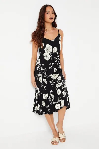 Многоярусное платье миди на бретелях Petite с цветочным принтом Dorothy Perkins, мультиколор
