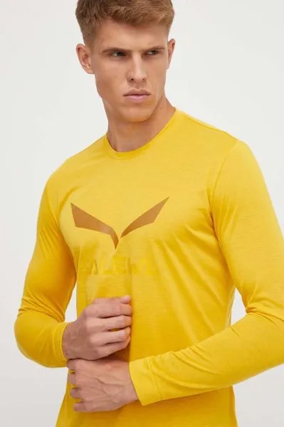 Спортивная футболка с длинными рукавами Solidlogo Salewa, желтый