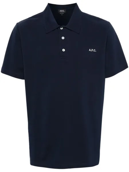 A.P.C. рубашка поло с вышитым логотипом, синий