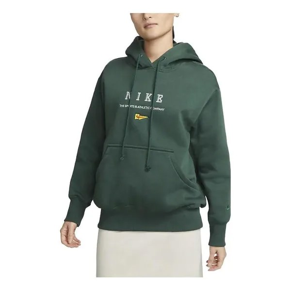 Толстовка (WMNS) Nike Sportswear NSW OS Fleece Pullover L/S Hoodie 'Green', зеленый