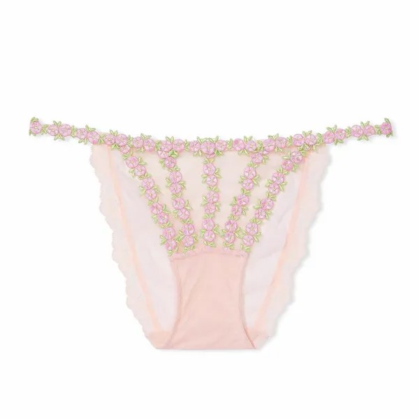 Трусики-бикини Victoria's Secret Dream Angels Rosebud Embroidery, бежевый/розовый