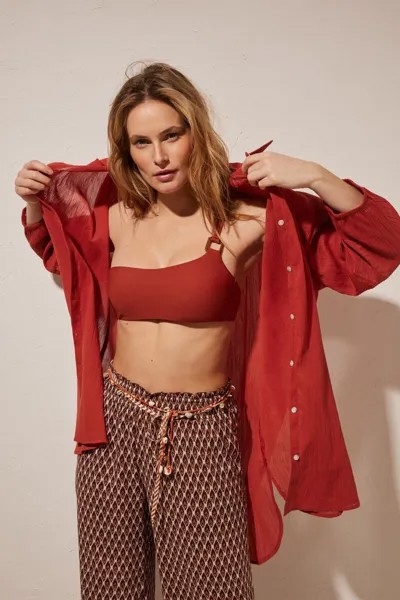 Короткая майка красного цвета из 100% хлопка Women'secret, красный