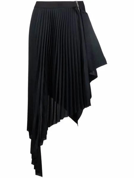 Givenchy pleat-detail asymmetric-hem skirt
