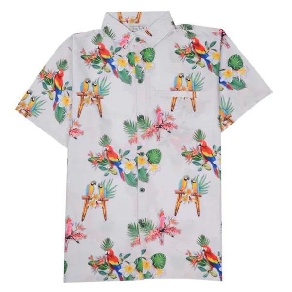 Рубашка Happy Bay Parrots in a line hawaiian, разноцветный