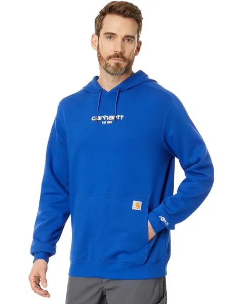 Толстовка Carhartt Force Relaxed Fit Lightweight Logo Graphic, цвет Glass Blue