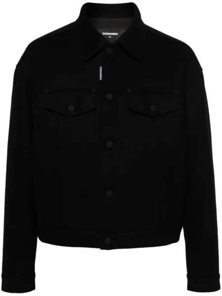 Dsquared2 куртка-рубашка с объемным воротником, черный