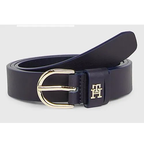 Ремень TOMMY HILFIGER, натуральная кожа, для женщин, длина 75 см., синий