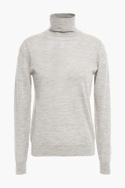 Меланжевый кашемировый свитер с высоким воротником N.Peal, серый