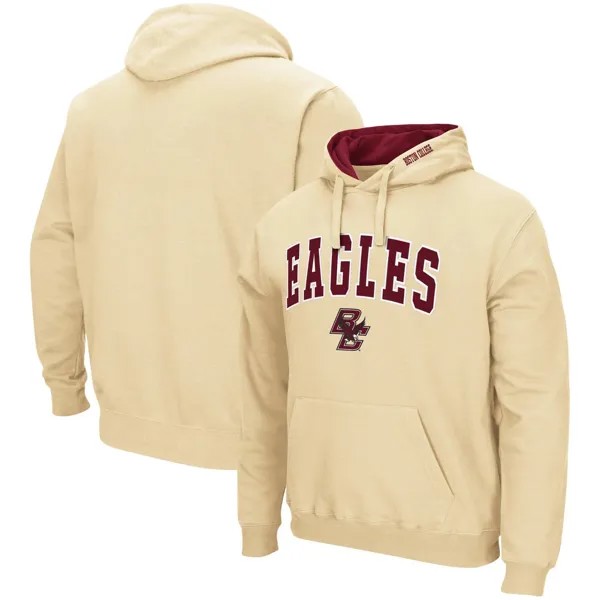 Мужской пуловер с капюшоном и логотипом Boston College Eagles золотого цвета Colosseum