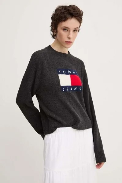 Свитер из смесовой шерсти Tommy Jeans, серый