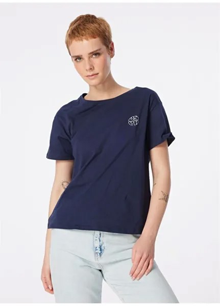 Темно-синяя женская футболка с круглым вырезом GOVE U.S. Polo Assn., темно-синий
