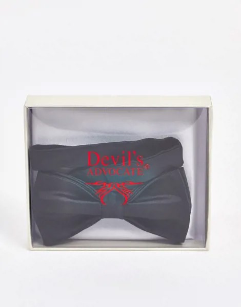 Черный галстук-бабочка и белый платок для нагрудного кармана Devils Advocate-Мульти