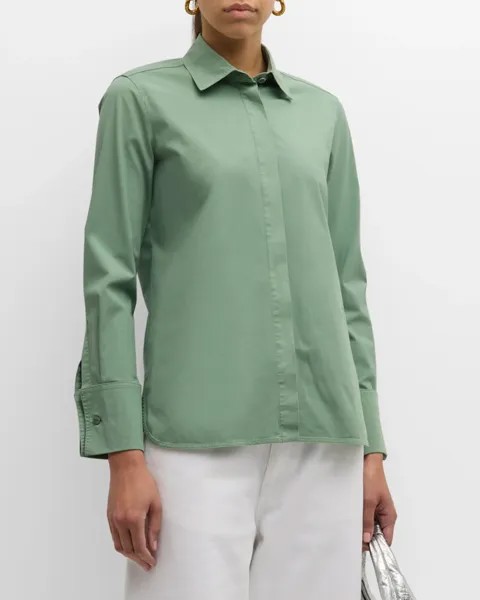 Рубашка Francia на пуговицах спереди Max Mara, цвет Sage Green