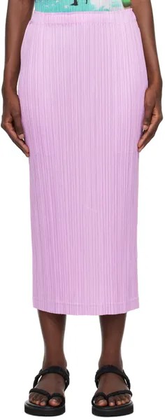 Пурпурная утолщенная юбка-миди Pleats Please Issey Miyake