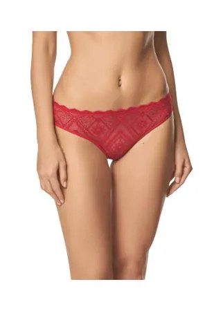 LUI et ELLE Трусы бразильяна низкой посадки кружевные, размер 1 (XS), rouge