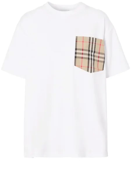 Футболка Burberry Check pocket, белый