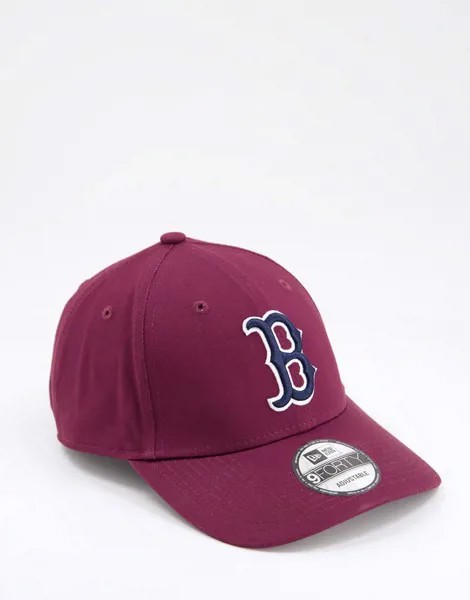 Бордовая кепка New Era 9FORTY Boston Red Sox-Красный