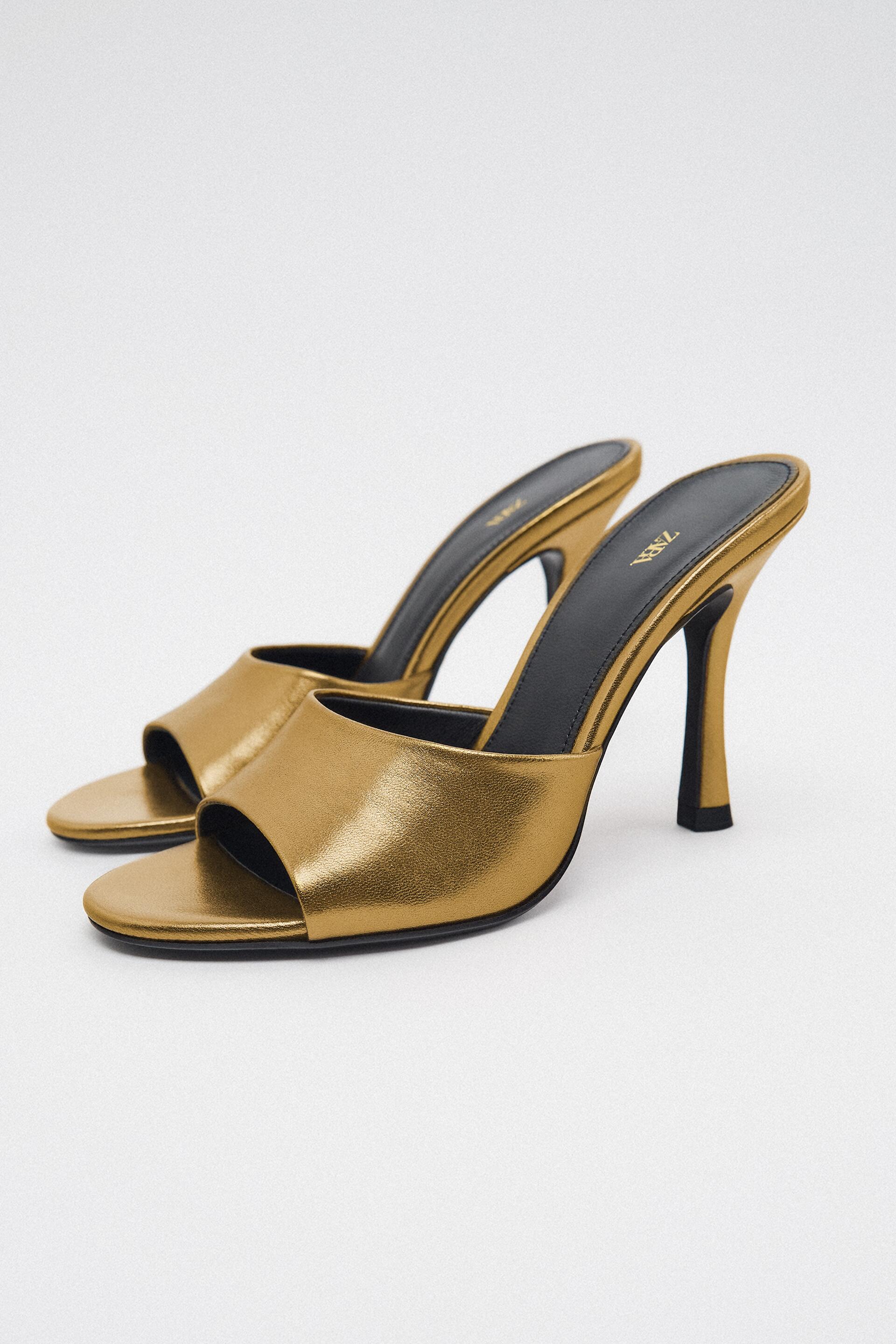 Мюли женские ZARA 11326110 золотистые 37 RU (доставка из-за рубежа)