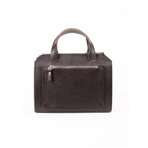 Divalli Женская сумка тоут из натуральной кожи коричневая A018 brown mini grain Divalli