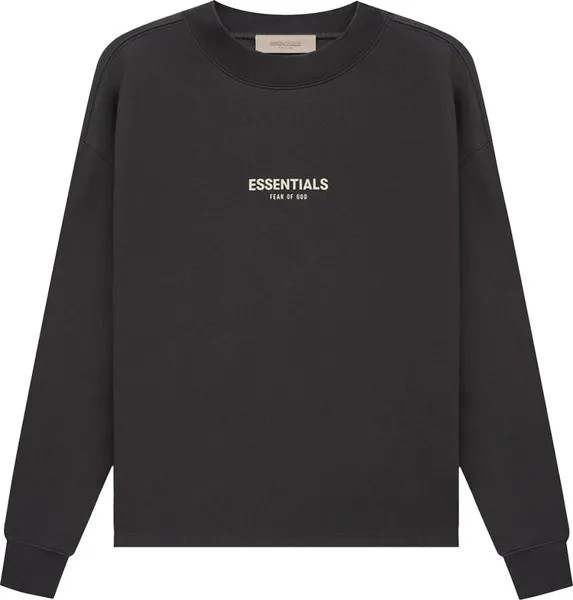 Толстовка Fear of God Essentials Relaxed Crewneck 'Iron', черный